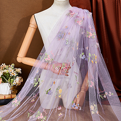 2 Yards Polyester Embroidery 3D Flower Mesh Fabrics&nbsp;DIY-WH0622-383D