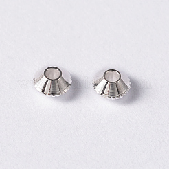 Silver Color Plated Brass Bicone Spacer Beads&nbsp;X-KK-EC008-S-NF