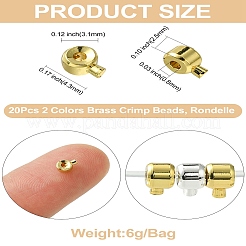 20Pcs 2 Colors Brass Crimp Beads&nbsp;KK-CJ0001-92