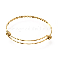 304 Stainless Steel Twist Bangles for Women&nbsp;BJEW-M233-01G