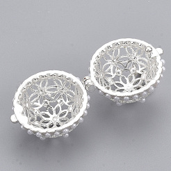 Rack Plating Brass Cage Pendants&nbsp;KK-T053-05S