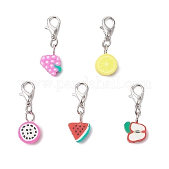 Mixed Fruit Theme Handmade Polymer Clay Pendants Decorations&nbsp;HJEW-JM03225