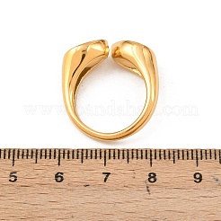 304 Stainless Steel with Glass Cuff Open Rings&nbsp;RJEW-Z125-03G-02