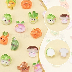 100Pcs 10 Styles Cartoon Transparent Resin Cabochons&nbsp;CRES-FS0001-20