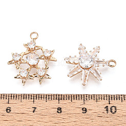 Brass with Cubic Zirconia Pendants&nbsp;KK-T072-51G