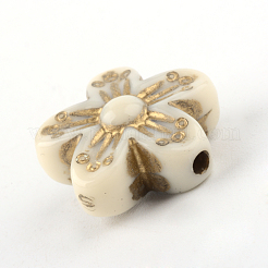 Flower Plating Acrylic Beads&nbsp;X-PACR-Q102-138A