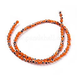 Handmade Evil Eye Lampwork Round Bead Strands&nbsp;X-LAMP-L055-4mm-03