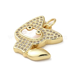 Brass Micro Pave Cubic Zirconia Pendants&nbsp;KK-Q808-34G
