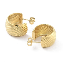 Ion Plating(IP) 304 Stainless Steel Round Stud Earrings&nbsp;EJEW-P258-01G