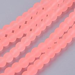 Baking Paint Transparent Glass Bead Strands&nbsp;GLAA-S031-6mm-28