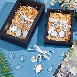DIY Blank Oval Alloy Brooches with Imitation Pearl Making Kit&nbsp;PALLOY-AB00264