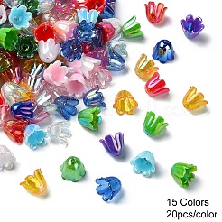 15 Styles UV Plating & Opaque Iridescent Acrylic Bead Caps&nbsp;MACR-YW0003-08