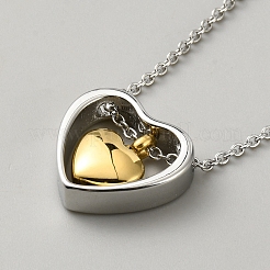 304 Stainless Steel Heart Pendant Urn Ashes Necklaces&nbsp;NJEW-WH20018-010GP