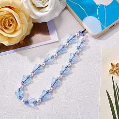 Acrylic Beaded Phone Lanyard&nbsp;HJEW-SW00017-03