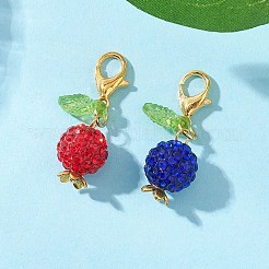 2Pcs Polymer Clay Rhinestone Pendant Decorations&nbsp;HJEW-JM04472-01