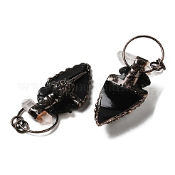 Natural Obsidian & Quartz Crystal Big Pendants&nbsp;G-G019-14R-01