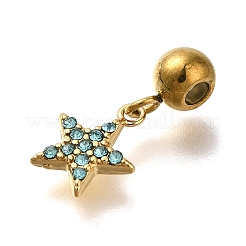 Ion Plating(IP) 304 Stainless Steel Rhinestone Pendants&nbsp;STAS-A104-12G