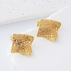 Textured 304 Stainless Steel Stud Earrings for Women&nbsp;LS-AM8265
