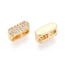 Brass Micro Pave Clear Cubic Zirconia Beads&nbsp;KK-T071-17G-I