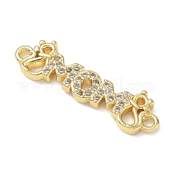Mother's Day Brass Micro Pave Cubic Zirconia Connector Charms&nbsp;CU-CBAC7ED-01C-G