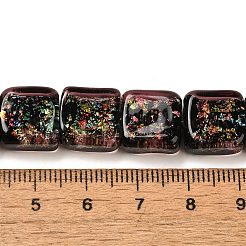 Handmade Dichroic Foil Glass Beads Strands&nbsp;DICH-U001-07J