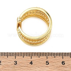 Multi-Layer Brass Micro Pave Clear Cubic Zirconia Finger Rings&nbsp;KK-H279-12G