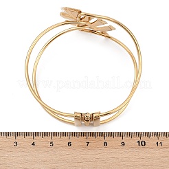 304 Stainless Steel Glass Hinged Bangles for Women&nbsp;BJEW-M082-06G-02