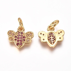 Brass Micro Pave Cubic Zirconia Charms&nbsp;ZIRC-I038-07G