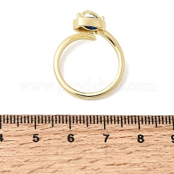 Brass Micro Pave Cubic Zirconia Cuff Open Rings for Women&nbsp;RJEW-L343-01G-05