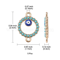 Alloy Enamel Connector Charms with Synthetic Turquoise&nbsp;FIND-YW0003-49