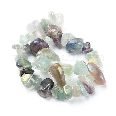 Electroplated Natural Fluorite Beads Strands&nbsp;G-YW0001-41-1