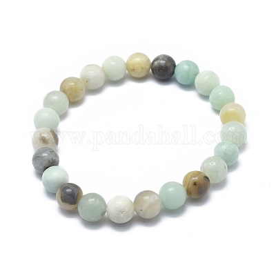 Natural Amazonite Bead Stretch Bracelets&nbsp;BJEW-K212-C-007-1