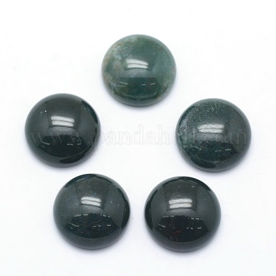 Natural Moss Agate Cabochons&nbsp;G-P393-R28-12mm-1