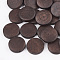 Natural Pear Wood Beads, Dyed, Flat Round, Coconut Brown, 20x5mm, Hole: 2mm