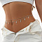 Iron & Alloy & Brass Body Chains, Double Layer Cross Charm Body Chains, Platinum, 680mm