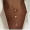 Alloy 3 Layer Necklaces for Women, Golden, Star Heart Moon, 15.35~17.72 inch(39~45cm)