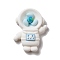 Opaque Resin Cabochons, Spaceman-shaped Mini Fan, White, 29.5x23x6mm