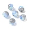 Two Tone Transparent Acrylic Beads, Hand Painted Beads, Round, with Glitter Powder & Enamel, Silver, 15x14mm, Hole: 3mm