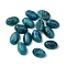 Natural White Jade Cabochons, Oval, Dyed, Dark Cyan, 6x4x2~2.5mm
