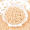 Opaque Baking Paint Glass Beads, Round, PeachPuff, 5.5x4.5~5mm, Hole: 1mm, about 2500pcs/pound