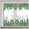 PVC Window Static Stickers, Rectangle Shape, for Window Decoration, Leaf, 380x1160mm