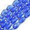 Glass Beads Strands, Faceted, teardrop, Blue, 15x10mm, Hole: 2mm, about 48pcs/strand, 27.56 inch(70cm)