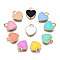 Alloy Enamel Charms, Heart, Light Gold, Mixed Color, 12x10x2mm, Hole: 2mm