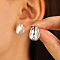 Alloy Stud Earrings, Platinum, Teardrop, 50mm