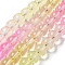 Baking Paint Transparent Glass Beads, Gradient Color, Segmented Multi-color Beads, Round, Light Yellow, 10mm, Hole: 1.5mm, 30.63''~30.91''(77.8~78.5cm)
