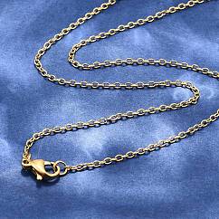 Ion Plating(IP) 304 Stainless Steel Cable Necklaces, with Lobster Claw Clasps, Golden, 17.5 inch(44.4cm), 1.5mm