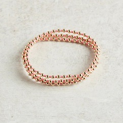 3Pcs CCB & Glass Seed Beads Stretch Bracelets Set for Women, Round & Column, Pink, 6.50 inch(16.5cm)