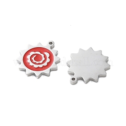 304 Stainless Steel Red Enamel Pendants&nbsp;STAS-M102-66P