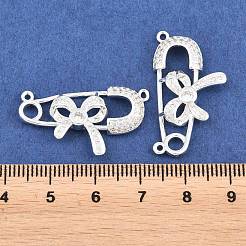 Brass Pave Clear Cubic Zirconia Pendants&nbsp;KK-L274-09S