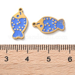 Ion Plating(IP) 304 Stainless Steel Enamel Pendants&nbsp;STAS-M102-12B-G